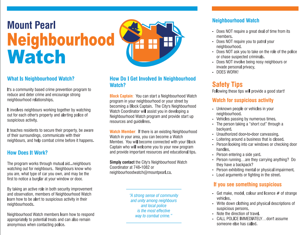 Neighbourhood Watch Program | Mount Pearl